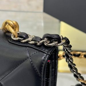 Replica CHANEL 19 Wallet on Chain Black 12 Replica CHANEL 19 Wallet on Chain Black - elite superclone designer purse