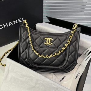 Replica CHANEL 24s Hobo Black 1 Replica CHANEL 24s Hobo Black - near-authentic luxury replica handbag