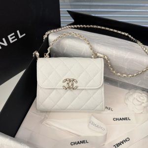 Replica CHANEL 23P Kelly Handle White 1 Replica CHANEL 23P Kelly Handle White - best-selling designer handbag dupe