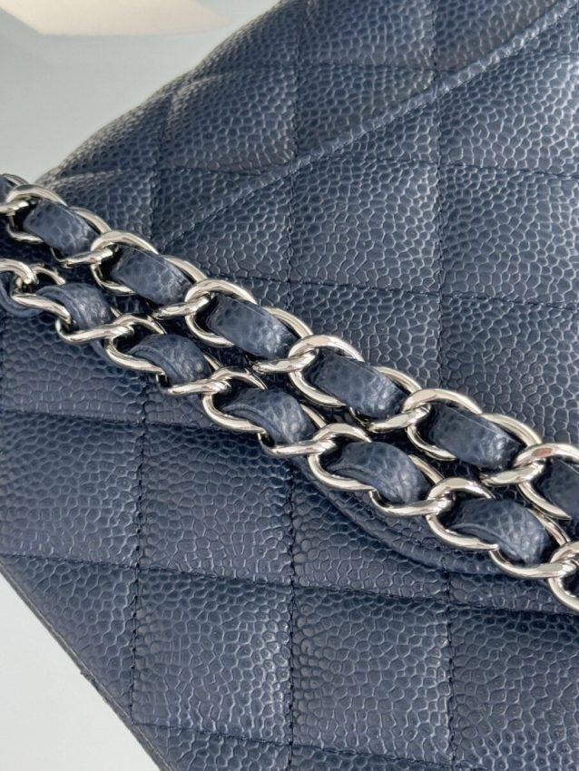 Replica CHANEL Classic Flap 25cm Dark Blue 7 Replica CHANEL Classic Flap 25cm Dark Blue - premium 1:1 fake handbag model