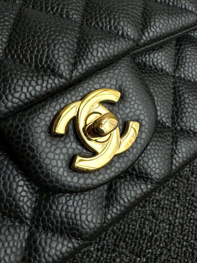 Replica CHANEL Classic Flap 20cm Black Caviar 2 Replica CHANEL Classic Flap 20cm Black Caviar - premium 1:1 fake handbag model