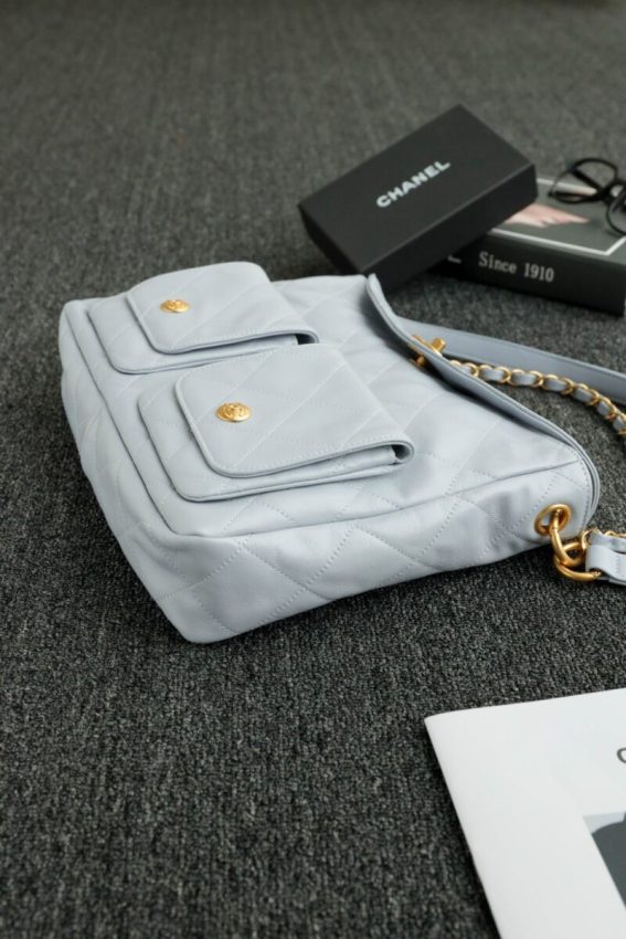 Replica CHANEL 24p Postman Small Light Blue 3 Replica CHANEL 24p Postman Small Light Blue - top-tier luxury replica shoulder bag