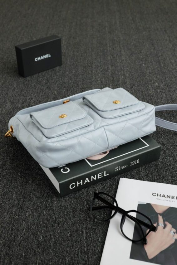Replica CHANEL 24p Postman Small Light Blue 4 Replica CHANEL 24p Postman Small Light Blue - best quality luxury bag dupe