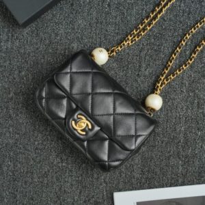 Replica CHANEL CF Double Pearl Black 1 Replica CHANEL CF Double Pearl Black - near-authentic luxury replica handbag