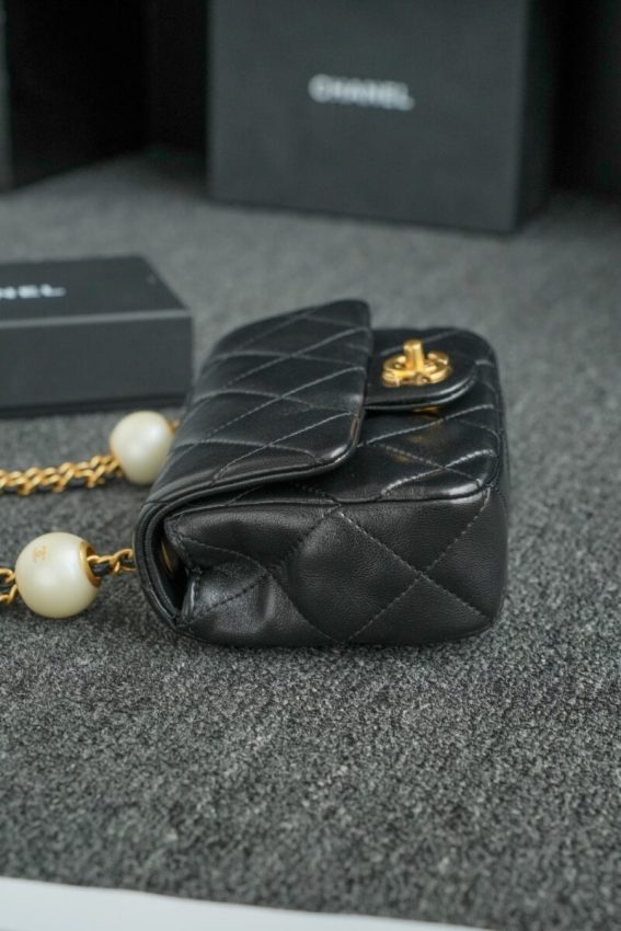 Replica CHANEL CF Double Pearl Black 10 Replica CHANEL CF Double Pearl Black - near-authentic luxury replica handbag