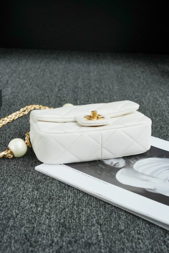 Replica CHANEL CF Double Pearl White 10 Replica CHANEL CF Double Pearl White - 1:1 designer replica handbag