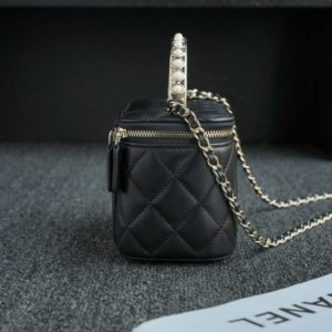 Replica CHANEL 24s Pearl Handle Box Black 2 Replica CHANEL 24s Pearl Handle Box Black - premium-grade designer purse dupe