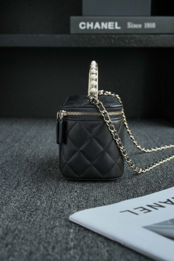 Replica CHANEL 24s Pearl Handle Box Black 2 Replica CHANEL 24s Pearl Handle Box Black - premium-grade designer purse dupe