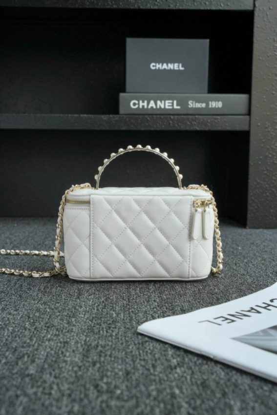 Replica CHANEL 24s Pearl Handle Box White 3 Replica CHANEL 24s Pearl Handle Box White - premium 1:1 fake handbag model