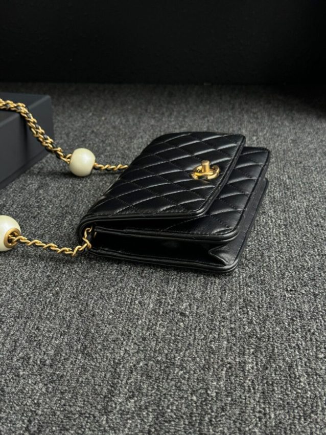 Replica CHANEL 24s Double Pearl Woc Black 4 Replica CHANEL 24s Double Pearl Woc Black - authentic-look luxury purse replica