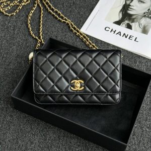 Replica CHANEL 24s Double Pearl Woc Black 1 Replica CHANEL 24s Double Pearl Woc Black - realistic designer-inspired fake bag