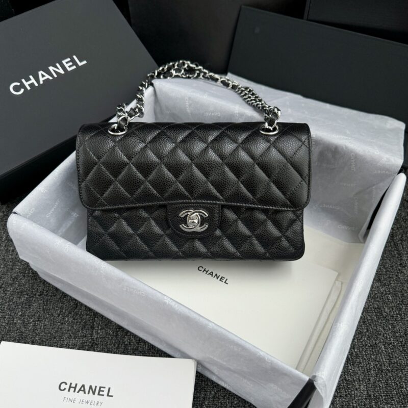 Replica CHANEL Classic Flap 23cm Black Silver 1 Replica CHANEL Classic Flap 23cm Black Silver - premium 1:1 fake handbag model