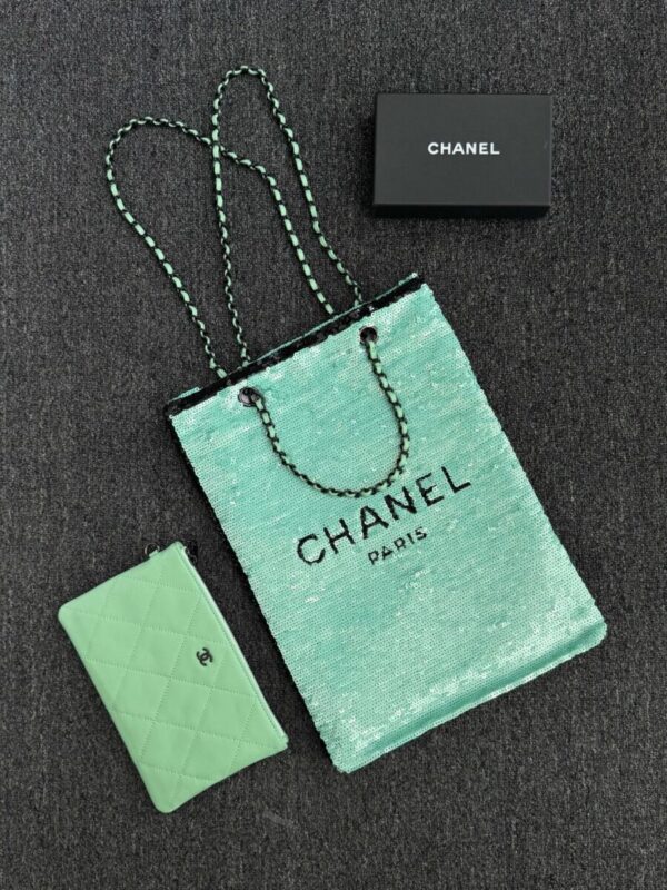 Replica CHANEL Sequin Shoulder Bag Green - elite superclone designer purse