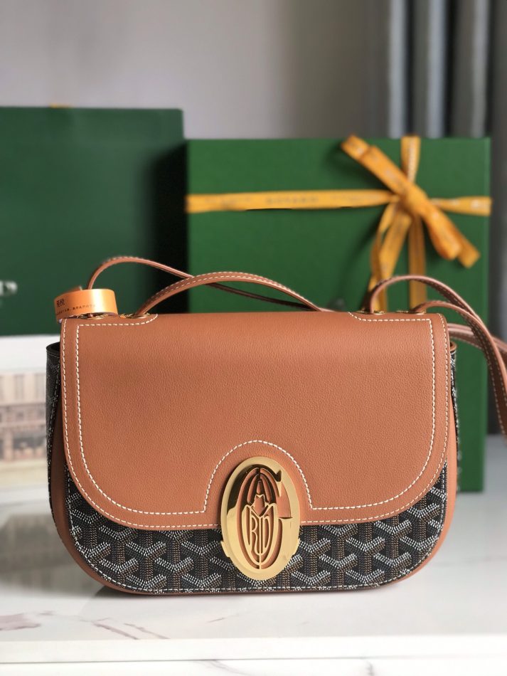 Goyard 233 Bag Brown 1 Goyard 233 Bag Knockoff — Modern Goyardine Canvas Crossbody