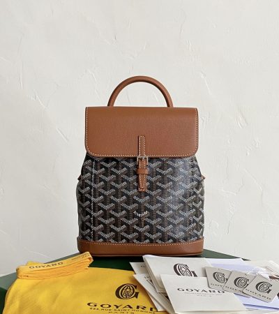 Goyard Alpin Mini Backpack Dupe — Compact Goyardine Canvas Backpack