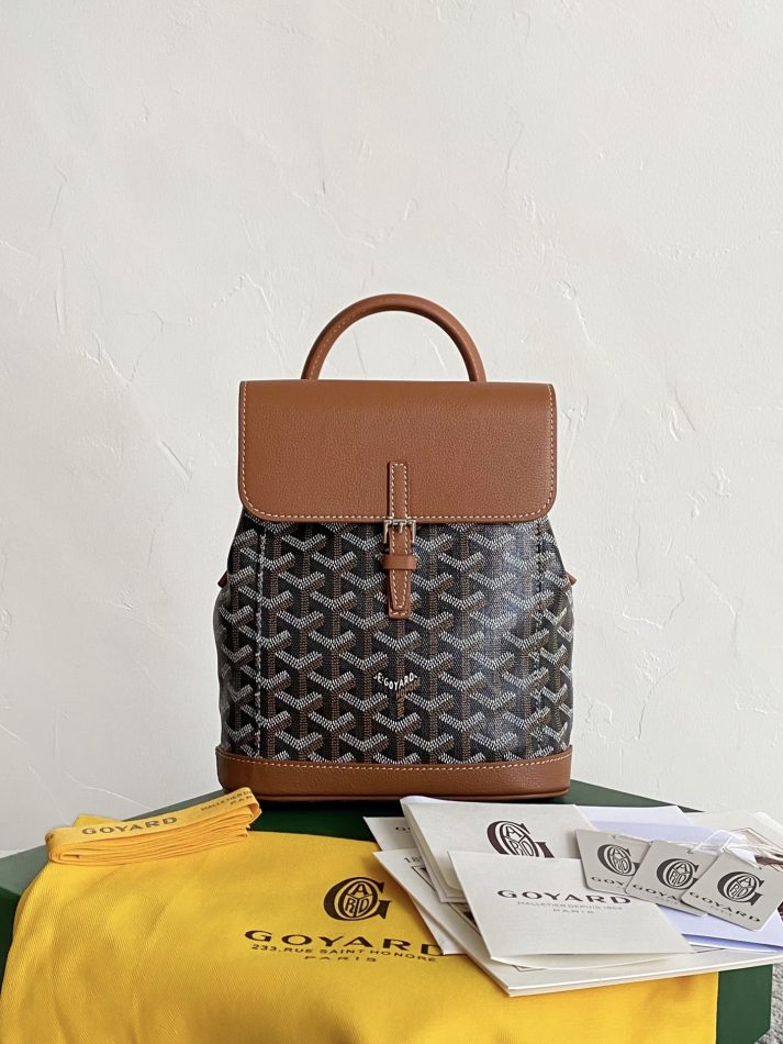 Goyard Alpin Mini Backpack Dupe — Compact Goyardine Canvas Backpack