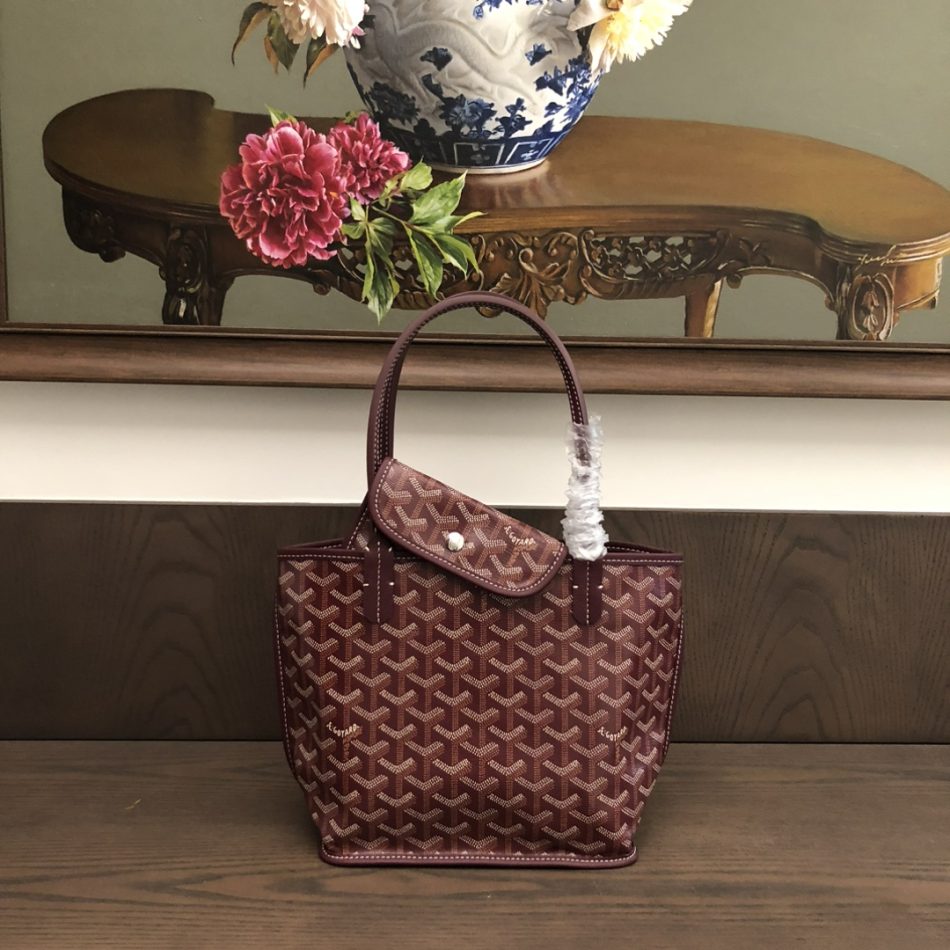 Goyard Anjou Mini Bourdeaux 1 Goyard Anjou Mini Tote Imitation — Reversible Canvas and Leather Tote