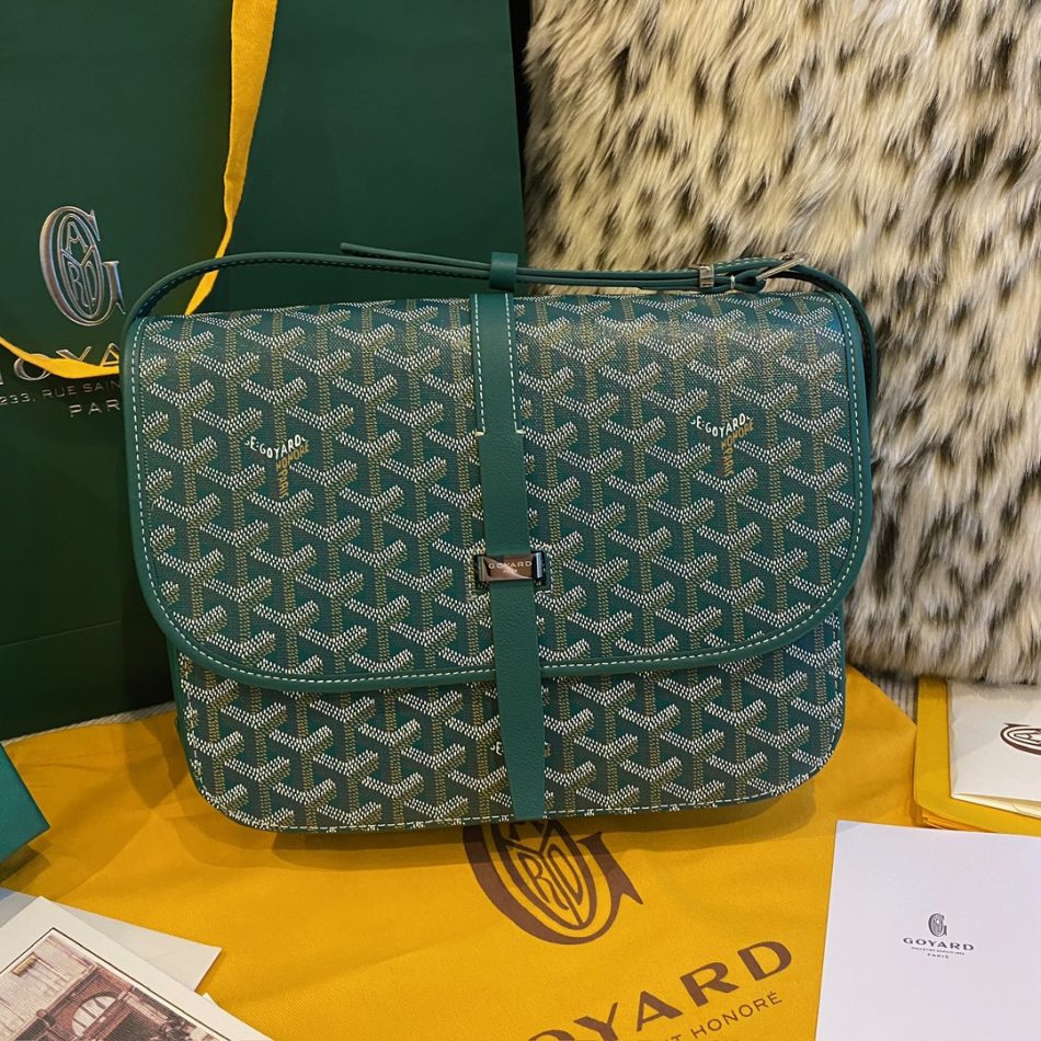 Goyard Belvedere PM Green 1 Goyard Belvedere Crossbody Knockoff — Classic Goyardine Messenger Bag