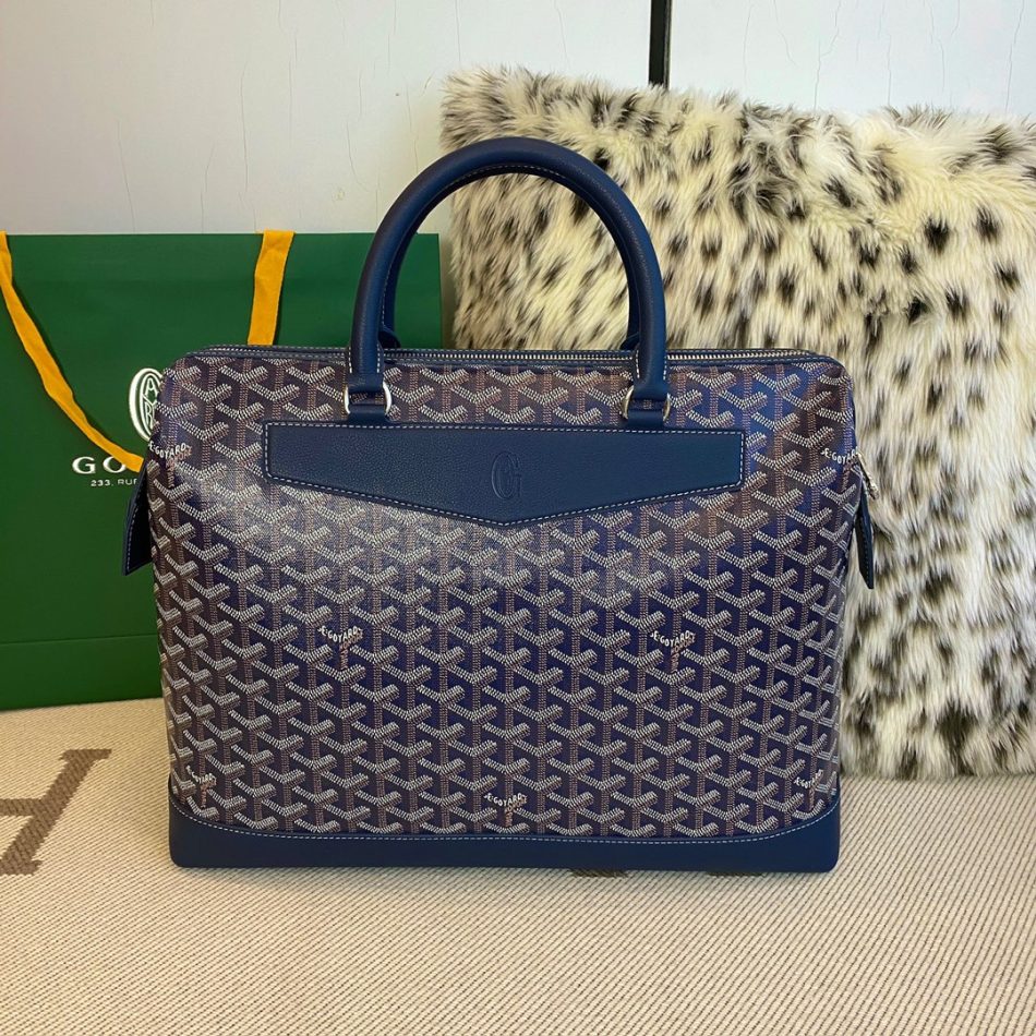 Goyard Cisalpin Document Case Navy Blue 1 Goyard Cisalpin Document Case Knockoff — Professional Goyardine Portfolio