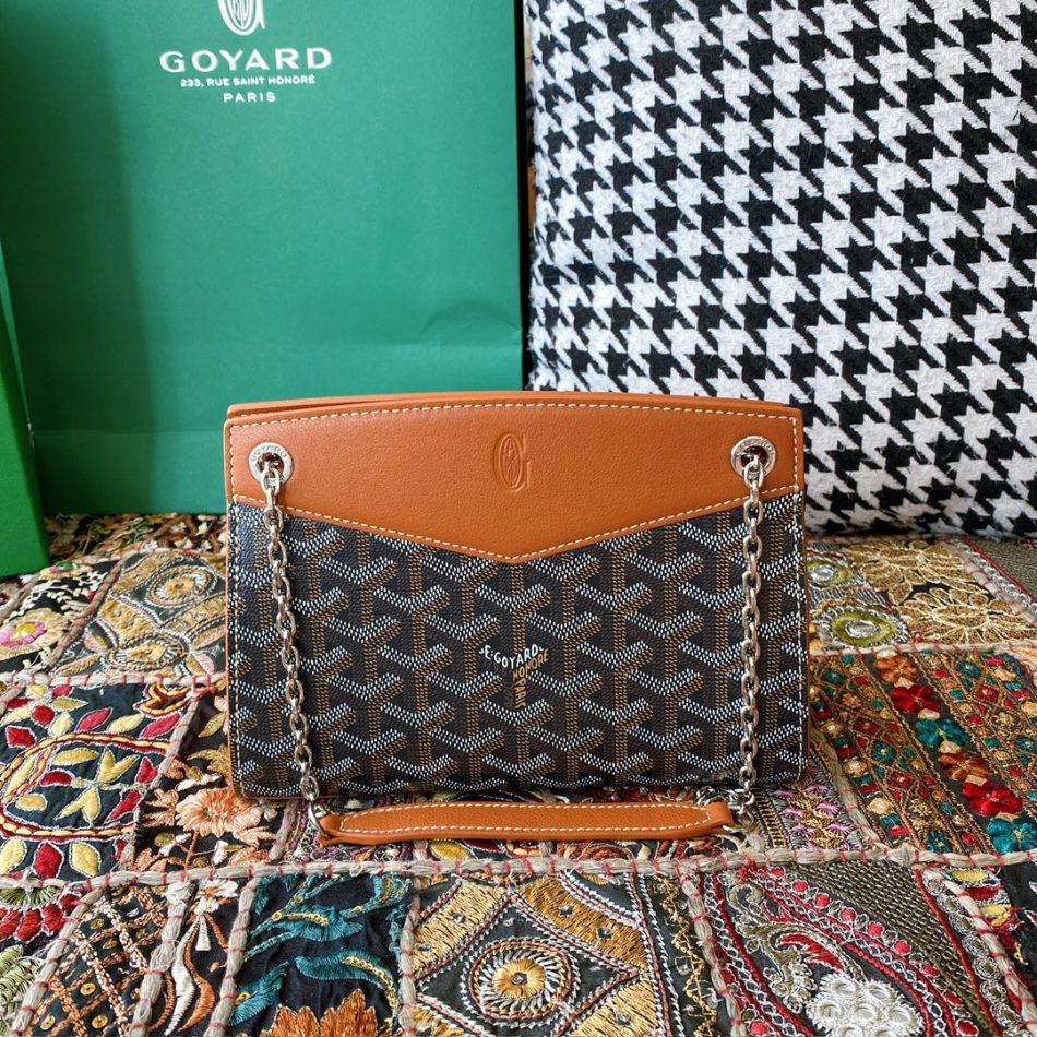 Goyard Rouette Structuré PM Brown 1 Goyard Rouette Structuré PM Replica — Structured Goyardine Shoulder Bag