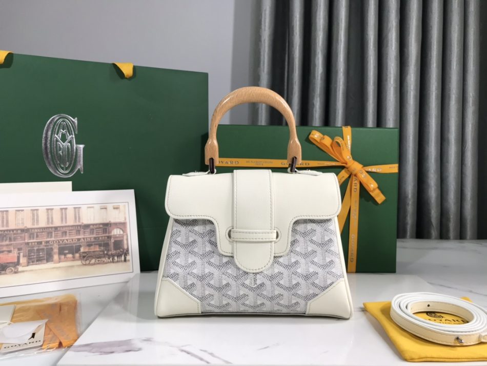 Goyard Saigon Souple Mini White 5 Goyard Saigon Souple Mini Imitation — Iconic Mini Bag Wooden Toggle