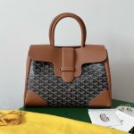Goyard Saigon Tote Brown 1 Goyard Saigon Tote Knockoff — Structured Top-Handle Goyardine Bag