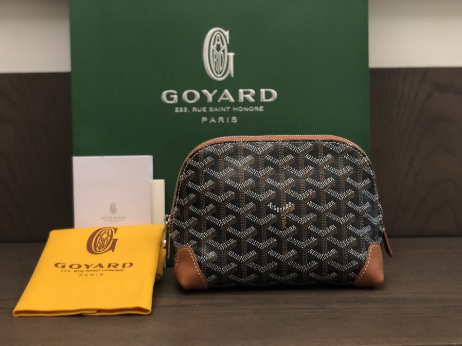 Goyard Vendome Cosmetic Brown 1 Goyard Vendome Cosmetic Pouch Replica — Goyardine Beauty Case