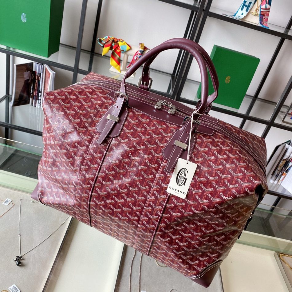Goyard Bowling 45 Bourdeaux 5 Goyard Bowling 45 Bag Replica — Barrel Goyardine Canvas Duffle