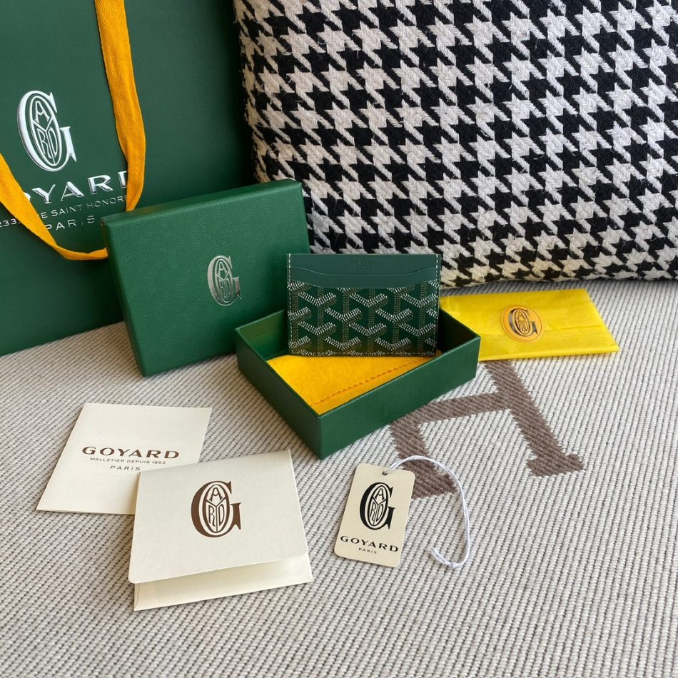 Goyard Card Holder Green 4 Goyard Card Holder Dupe — Slim Goyardine Canvas Cardholder