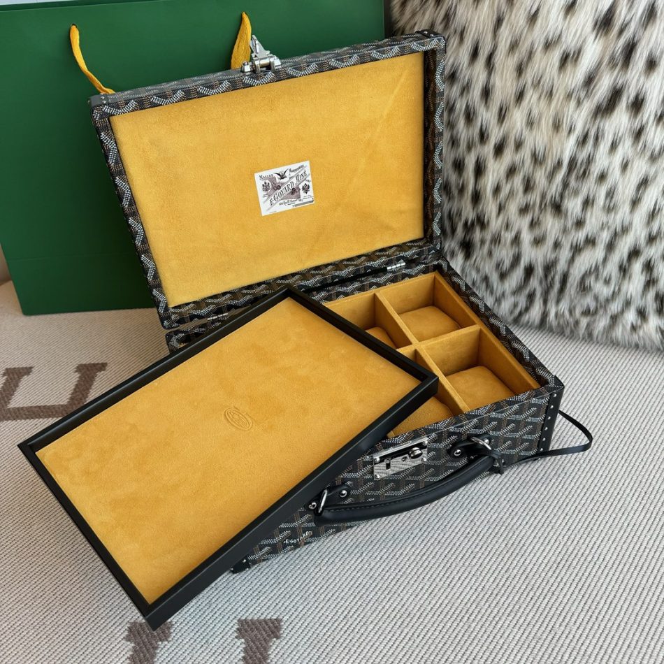 Goyard Joux 8 Black 4 Goyard Joux 8 Watch Case Imitation — 8-Slot Goyardine Watch Storage