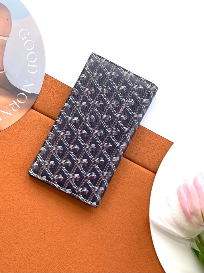 Goyard Saint-Roch Navy Blue 3 Goyard Saint-Roch Wallet Replica — Versatile Long Goyardine Wallet