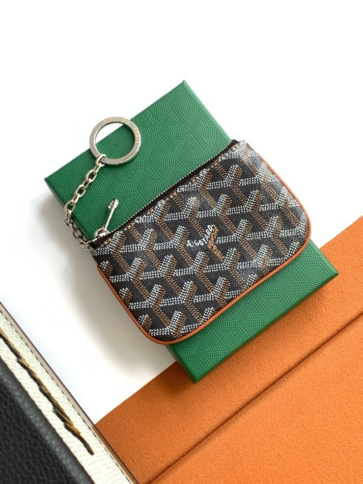Goyard Senat Mini Brown 1 Goyard Senat Mini Key Pouch Knockoff — Compact Goyardine Key Holder